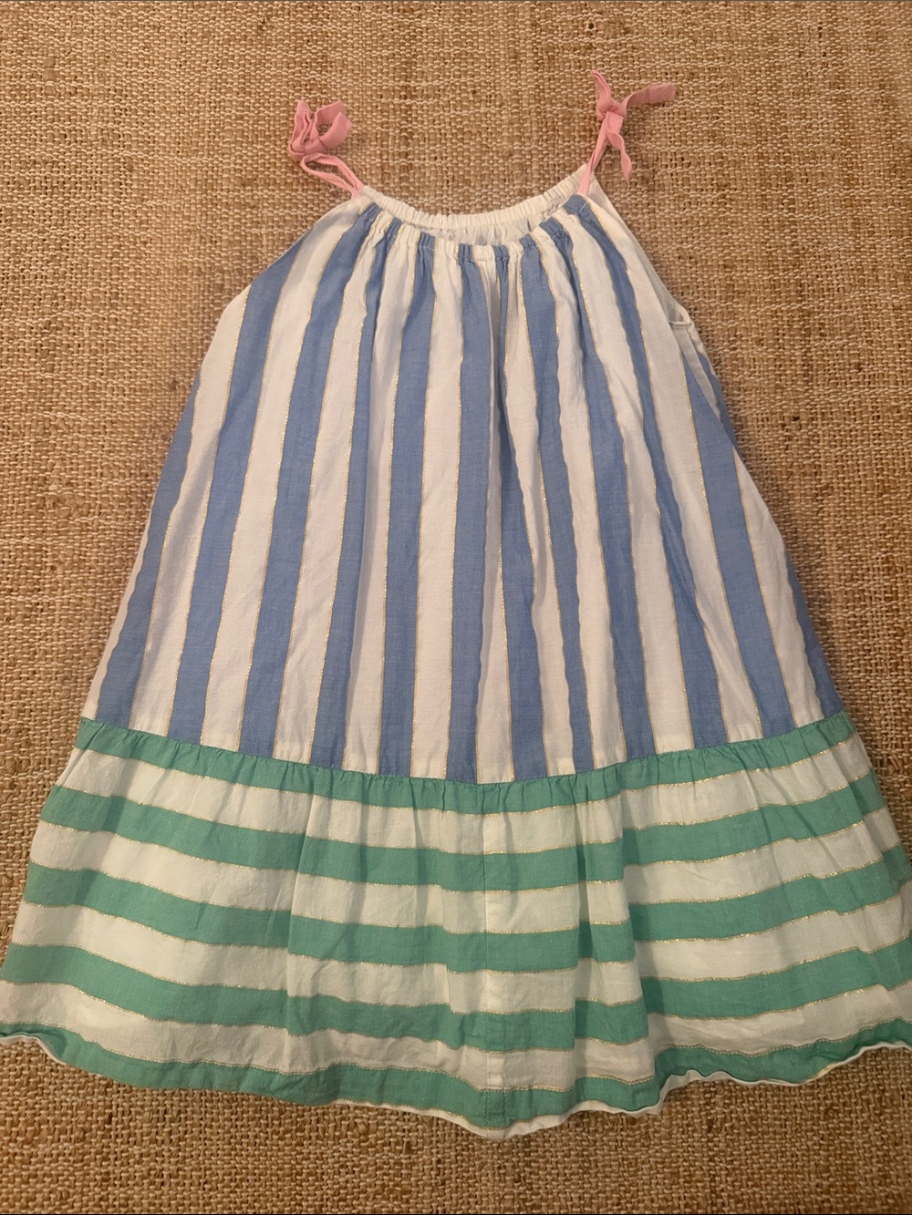 Mini Boden Cotton Striped Sleeveless Dress with Pockets 4-5Y - Picture 8 of 8